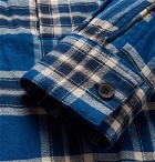 Fear of God - Grandad-Collar Checked Cotton-Flannel Shirt - Blue