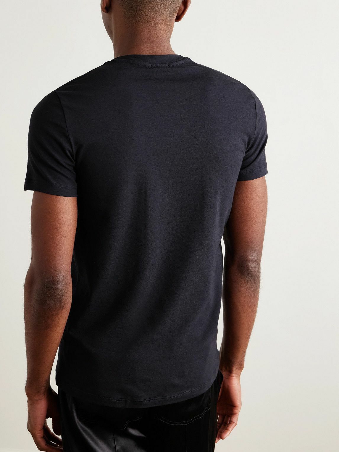 Black Stretch Cotton Jersey T Shirt 1