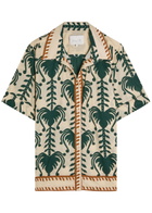 Johanna Ortiz Salty Promises Printed Cotton Shirt Beige