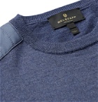 BELSTAFF - Kerrigan Slim-Fit Quilted Shell-Trimmed Merino Wool Sweater - Blue