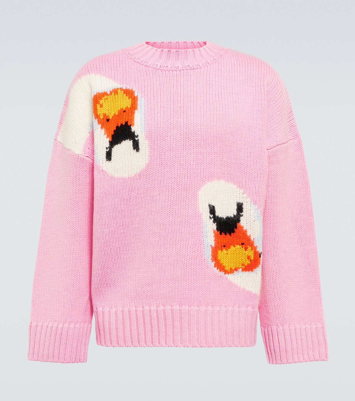 【送料&関税込】J.W. Anderson Raglan-sleeved Knitted Jumper JW Anderson Abstract Printed Knit Sweater - Multi - KW1343