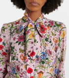 Gucci Floral pleated silk shirt dress