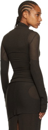 Eckhaus Latta Brown Paneled Turtleneck