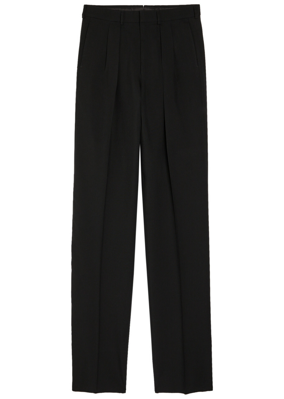 Tom Ford Double Pleat Wool-blend Trousers Black