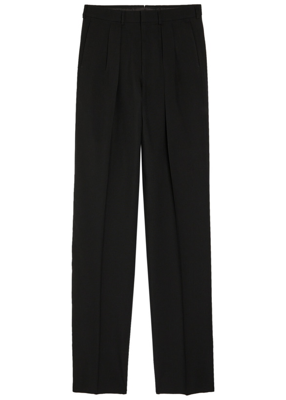 Photo: Tom Ford Double Pleat Wool-blend Trousers Black