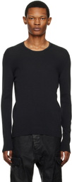 Label Under Construction Black Ribbed Sweater