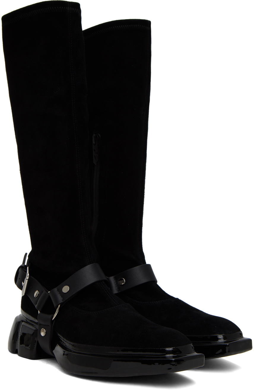both Black Sculptural Boots