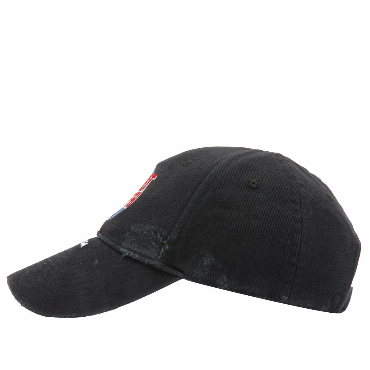 Balenciaga Men's Planet Earth Cap in Wash Black/Multicol Balenciaga Men's Planet Earth Cap in Wash Black/Multicol