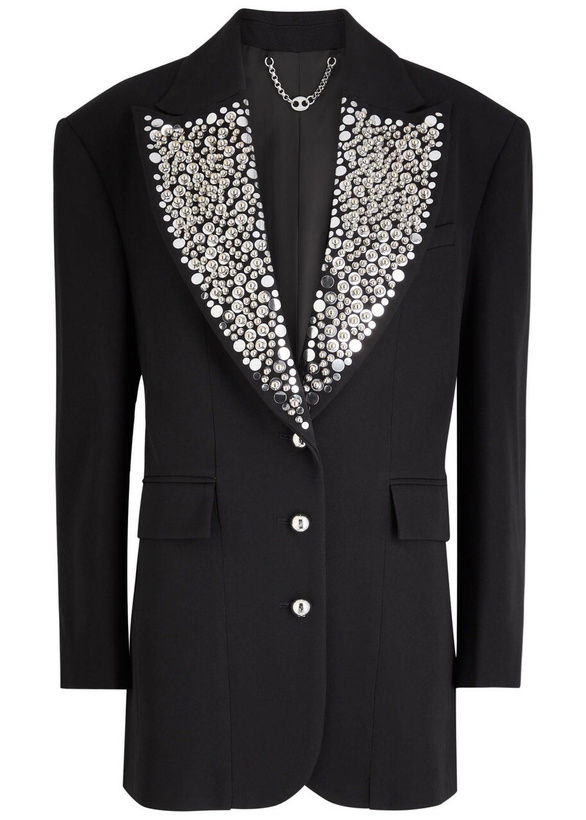 Photo: Rabanne Stud-embellished Wool Blazer Black