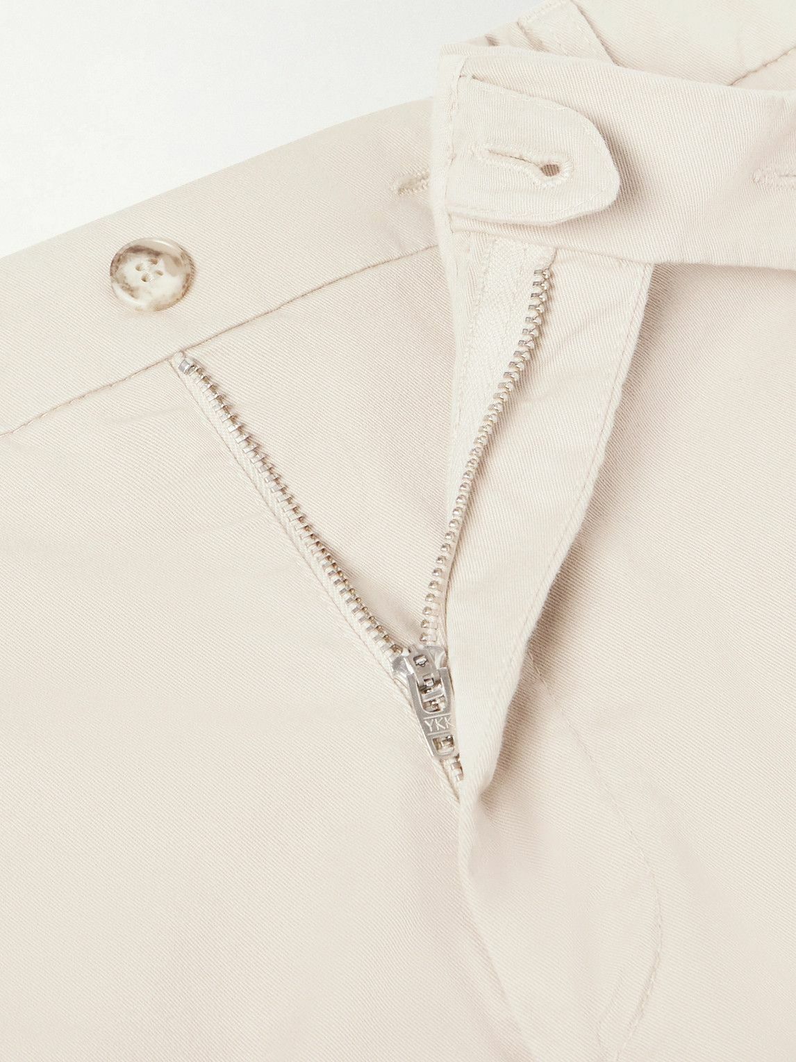 Canali - Tapered Cotton-Blend Twill Chinos - Neutrals