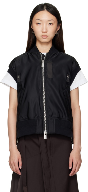 Photo: sacai Black Nylon Twill Vest