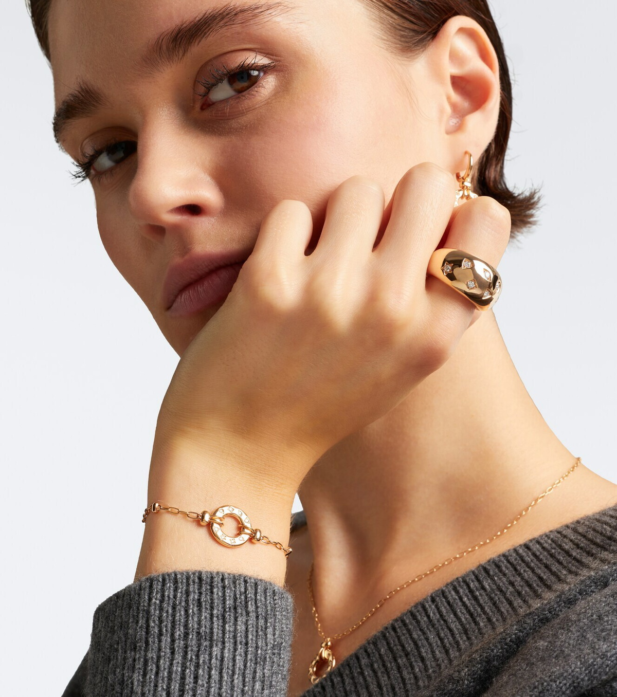 Pomellato Iconica 18kt rose gold ring with diamonds