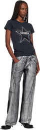 VAQUERA Black & White Painted Workwear Trousers