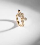 Ananya Chakra 18kt gold ring with diamonds and quartzes
