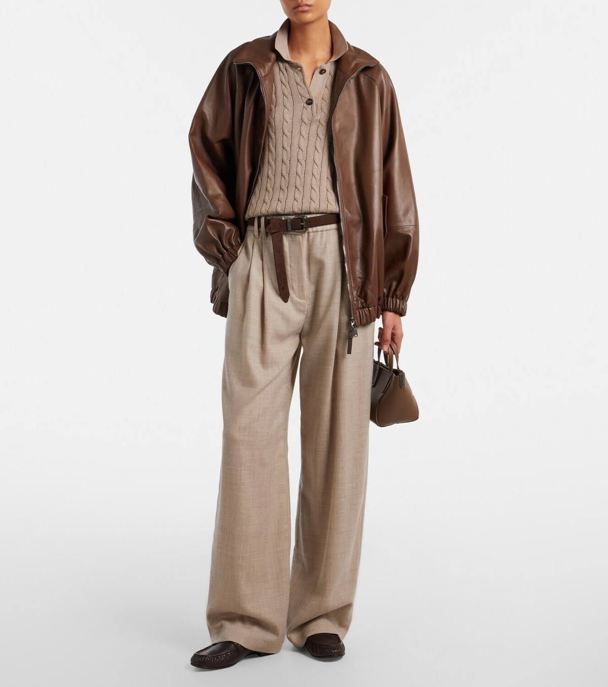 Brunello Cucinelli Monili leather jacket