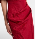 Magda Butrym Off-shoulder draped cotton-blend midi dress