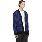 Opening Ceremony Blue and Black Jacquard Pattern Cardigan