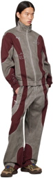 KidSuper Gray & Burgundy Puma Edition Track Jacket