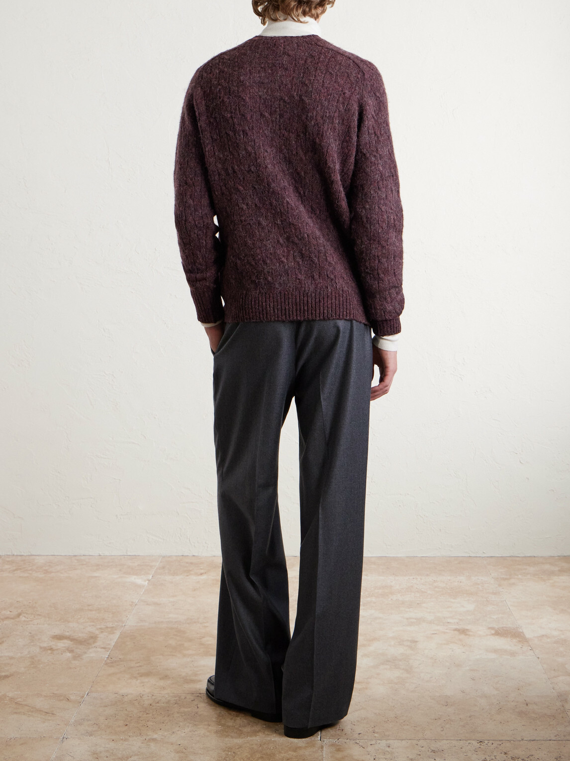 Sid Mashburn - Cable-Knit Wool Sweater - Burgundy