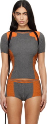 Ottolinger Orange & Gray Textured Knit Team T-shirt