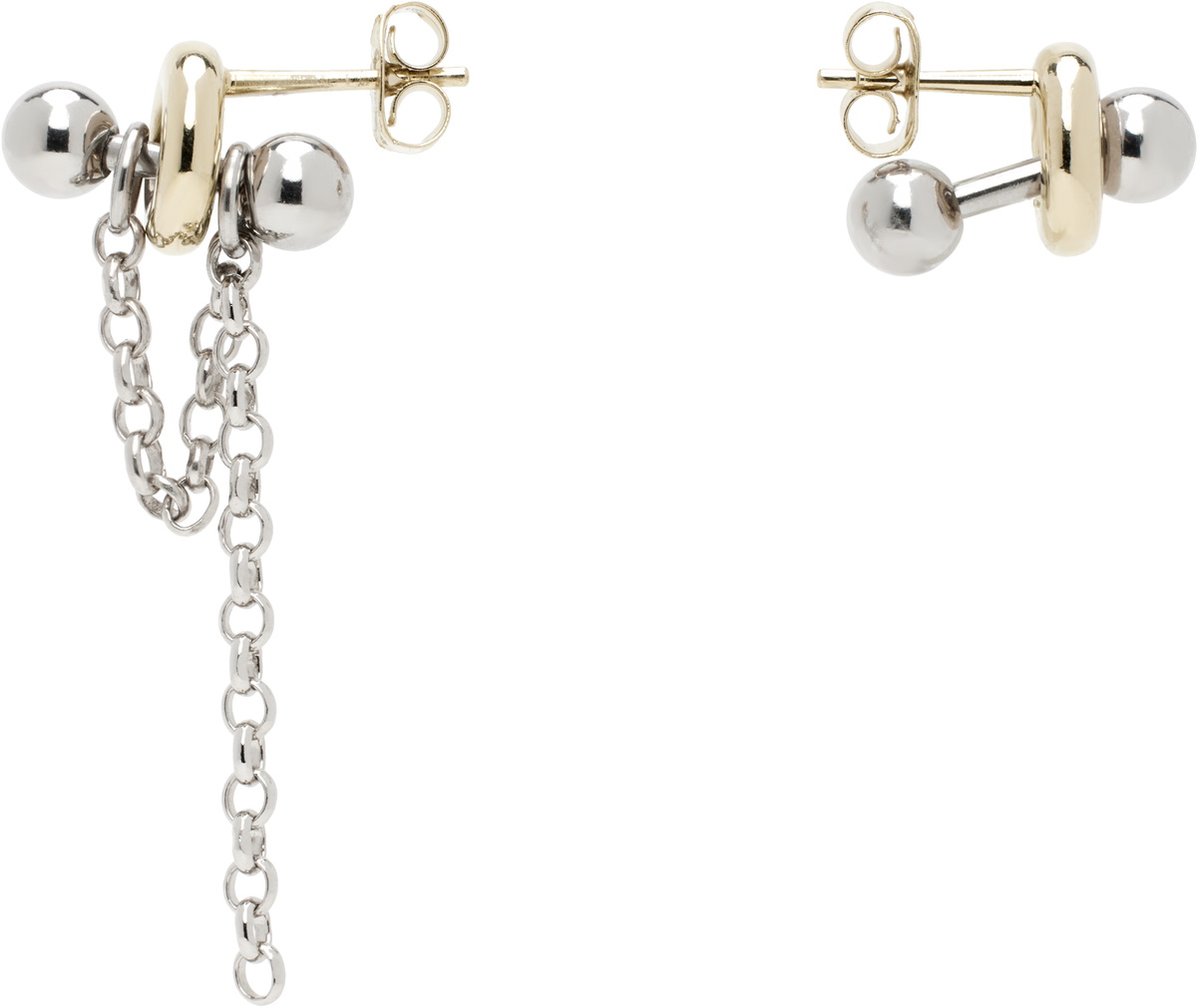 Justine Clenquet SSENSE Exclusive Silver Nate Single Earring