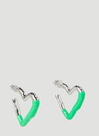 SAFSAFU - Melted Heart Hoop Earrings in Green