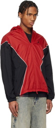 Nike Jordan Red & Black Jordan Brooklyn Hooded Draft Jacket