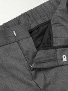 Mr P. - Tapered Wool Drawstring Trousers - Gray