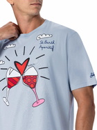 MC2 Saint Barth Man Cotton T-shirt With Britto Glasses Print And Embroidery | ©britto Special Edition