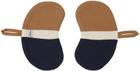 Gohar World Navy & Brown Bean Pot Mitts Set