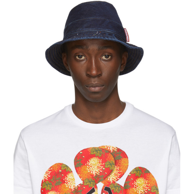 Photo: Dsquared2 Navy Denim Bucket Hat