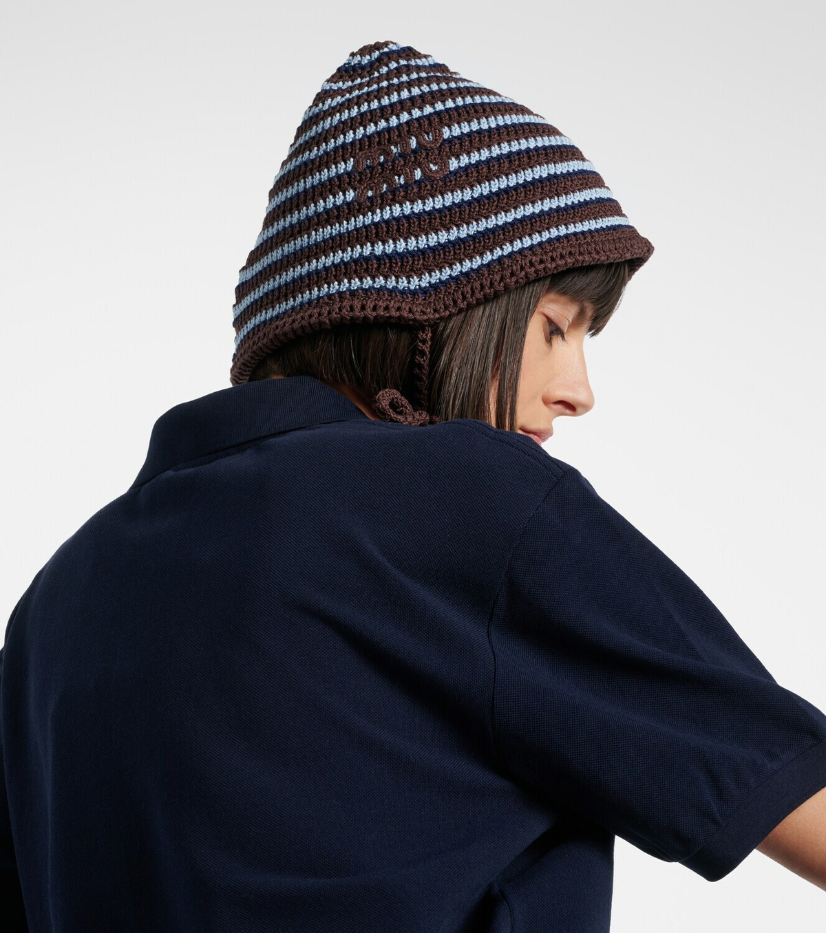 Miu Miu Striped knitted cotton hat
