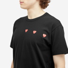 Comme des Garçons Play Men's 3 Heart T-Shirt in Black