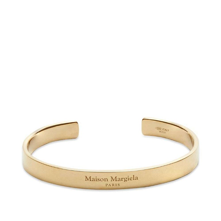 Photo: Maison Margiela Men's Text Logo Bangle in Gold