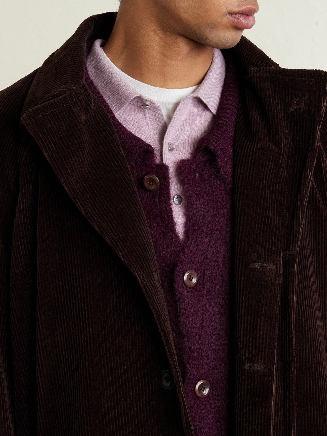 The Elder Statesman - Thistle Alpaca-Blend Cardigan - Burgundy