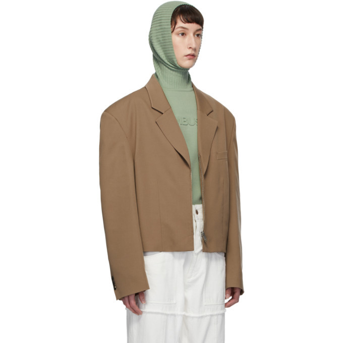 Ambush Beige Short Zip Blazer Ambush