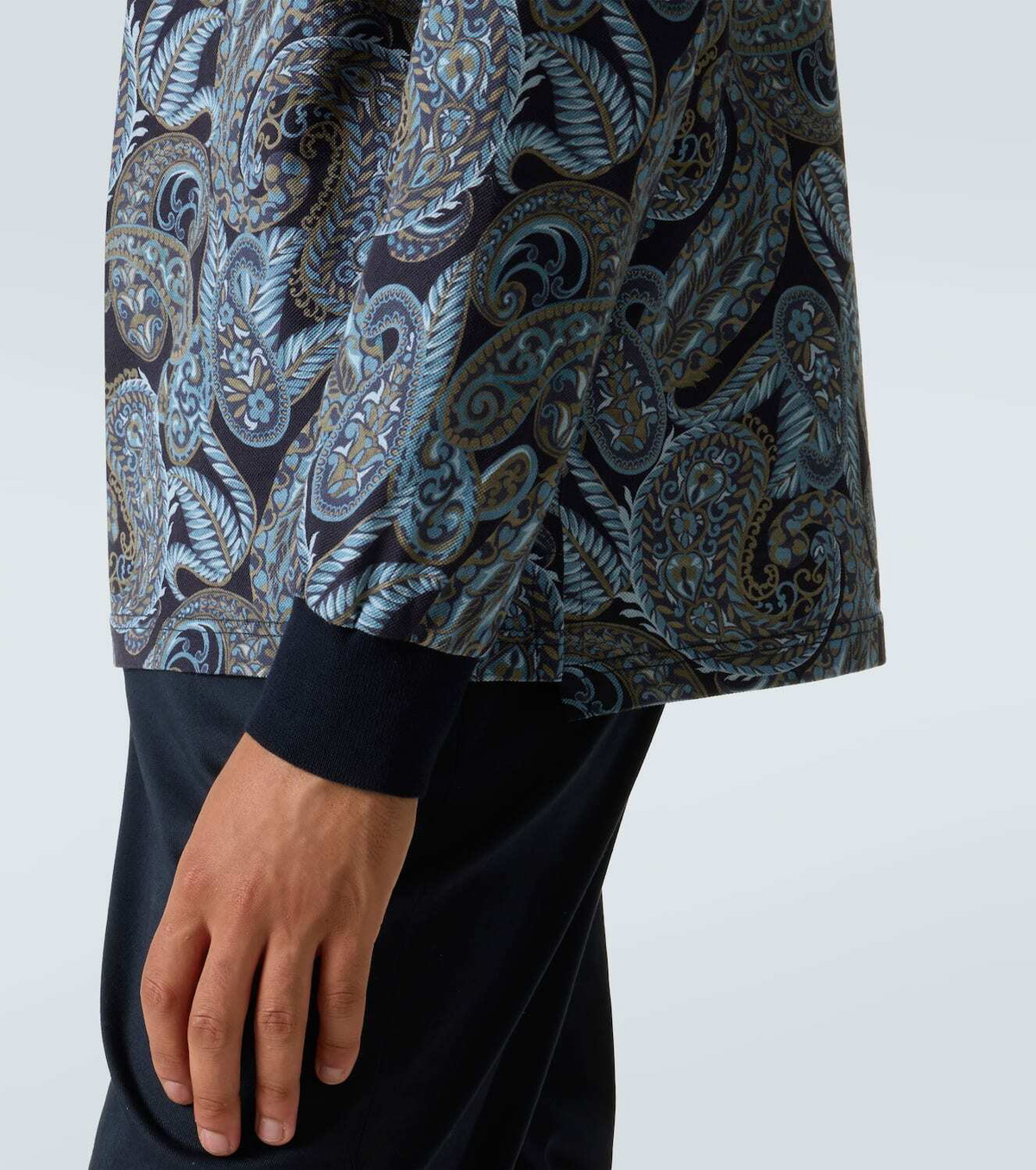 Etro Paisley cotton polo sweater