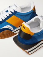 TOM FORD - James Rubber-Trimmed Leather, Suede and Nylon Sneakers - Blue