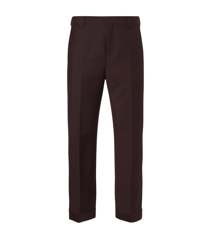 Photo: Versace Cropped wool and mohair straight pants