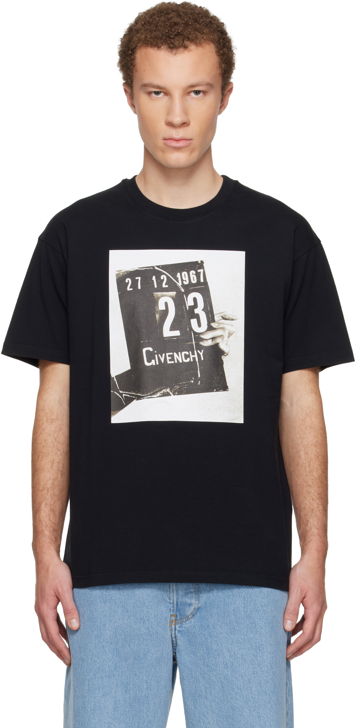 Givenchy Black Clapperboard Print T-shirt