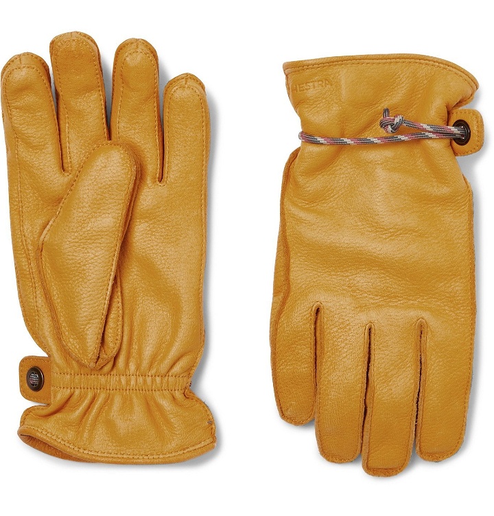 Photo: Hestra - Granvik Wool-Lined Full-Grain Leather Gloves - Yellow