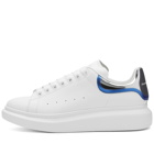 Alexander McQueen Men's Heel Tab Wedge Sole Sneakers in White/Silver