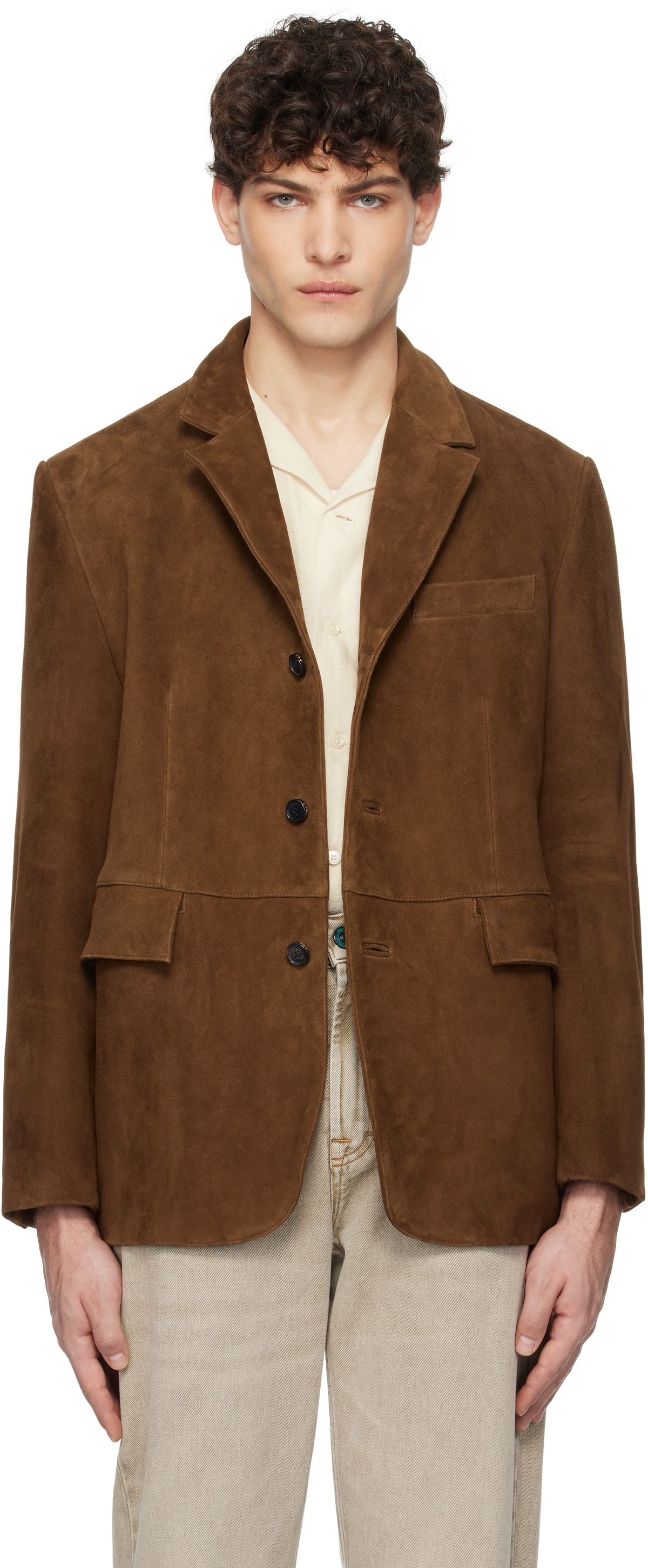Tonywack Brown Suede Tailored Leather Jacket