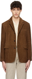 Tonywack Brown Suede Tailored Leather Jacket