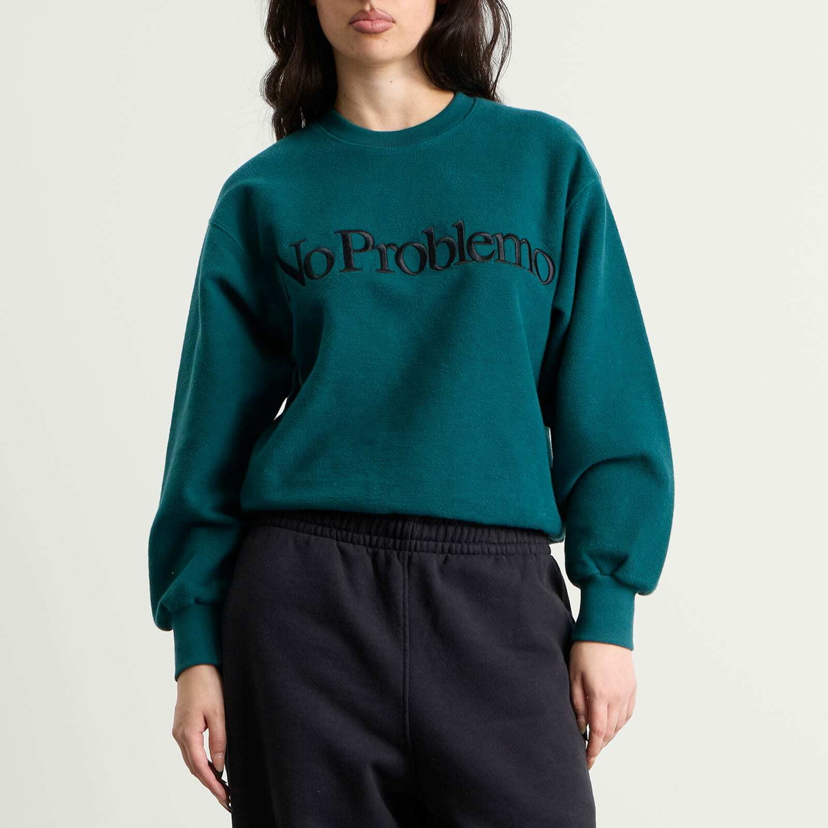 No Problemo Women's Reverse Fleece Sweatshirt in Teal