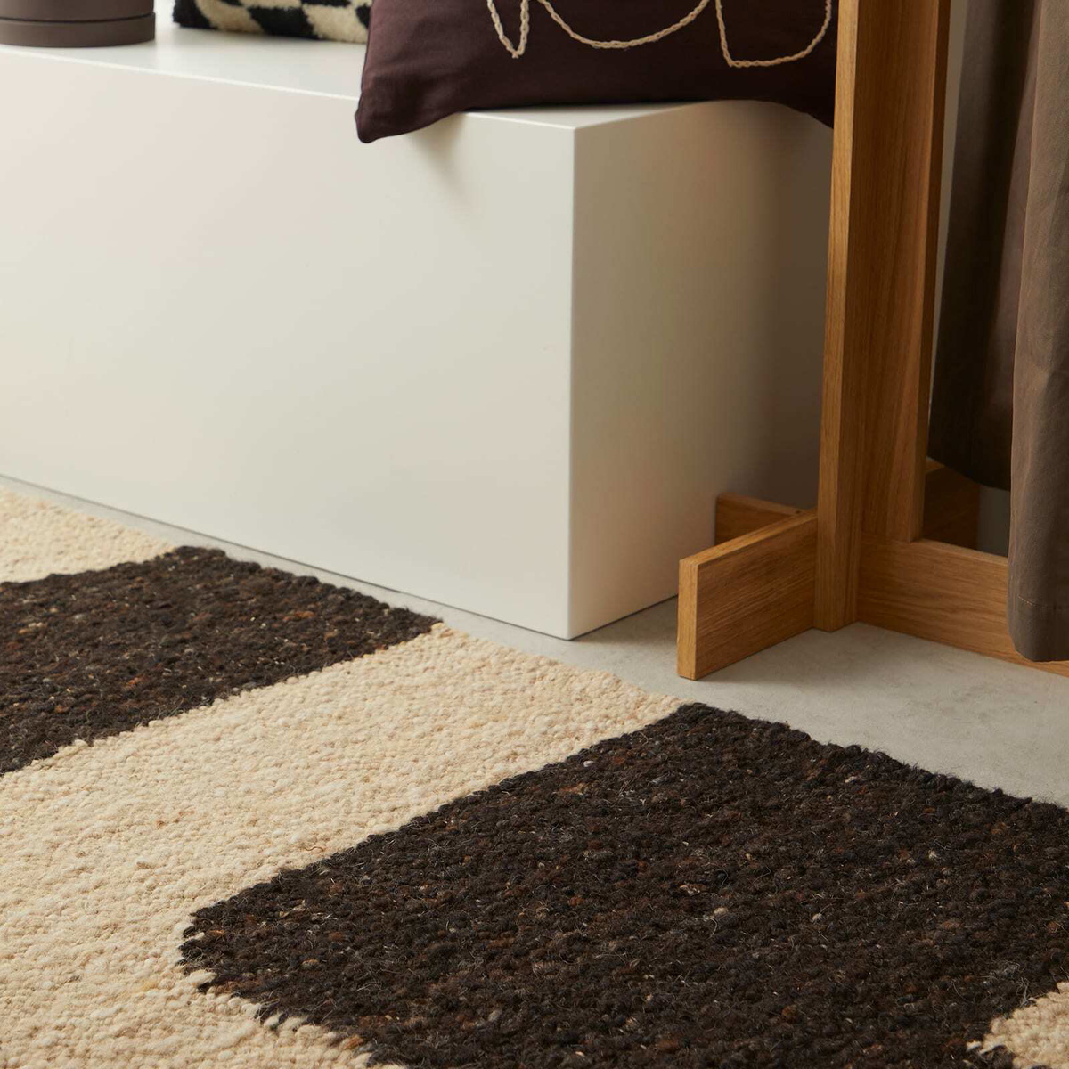 Ferm Living Piece Rug - 140x200cm in Off-White/Coffee