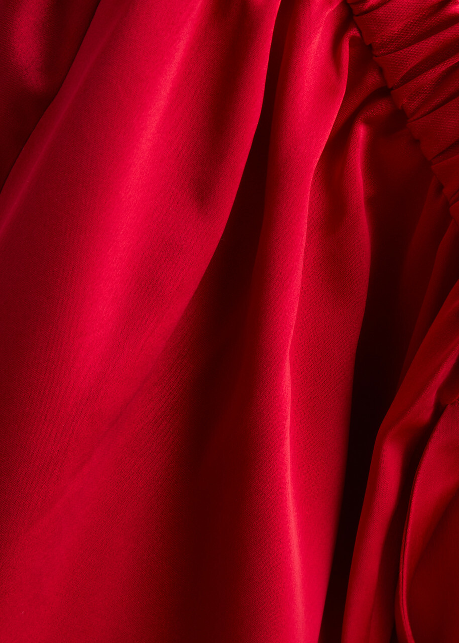 BY Malene Birger Lucee Flared-leg Satin Trousers Red