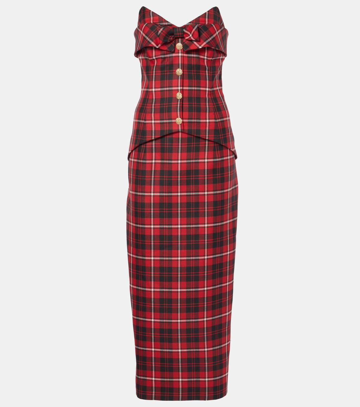 Alessandra Rich Tartan wool midi dress Alessandra Rich Alessandra Rich Tartan wool midi dress Alessandra Rich