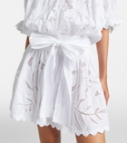Juliet Dunn Embroidered cotton minidress