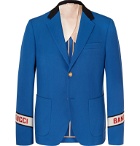 Gucci - Blue Cambridge Logo-Embroidered Cotton-Twill Suit Jacket - Blue